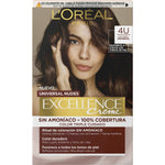 Permanent Dye L'Oreal Make Up Excellence Brown Nº 4u-Brown (5 enheder) produktemballage
