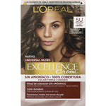 Permanent Dye L'Oreal Make Up Excellence Lysebrun Nº 5u-Lysebrun (5 enheder) produktemballage