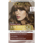 Permanent Dye L'Oreal Make Up Excellence Dark Blonde Nº 6u-Dark Blonde (5 enheder) produktemballage