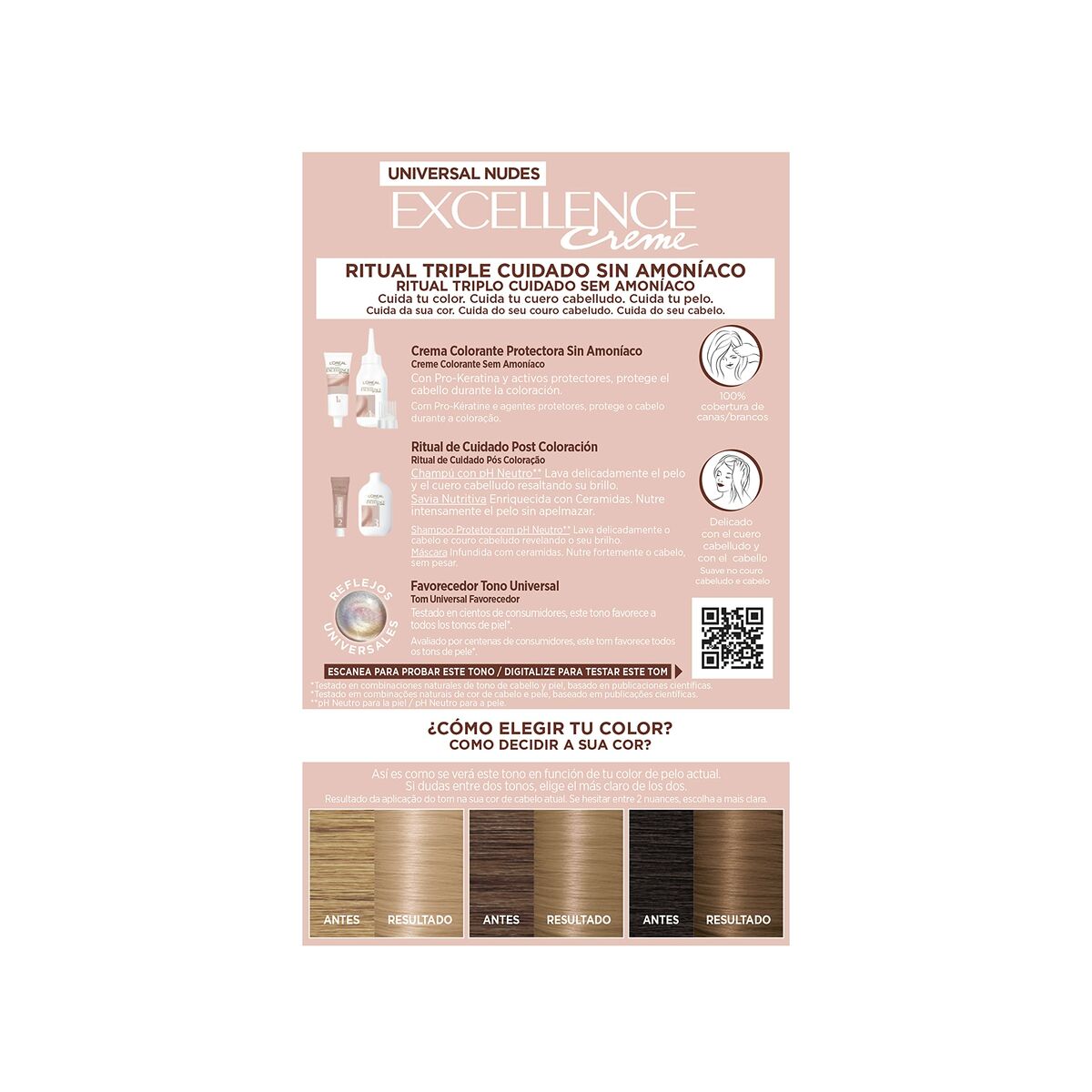 Permanent Dye L'Oréal Paris Excellence Nº 8u-Light Blonde (5 enheder) produktemballage
