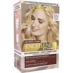 Permanent Dye L'Oreal Make Up Excellence Light Blonde Nº 10u-Lightest Blonde (5 enheder) produktemballage
