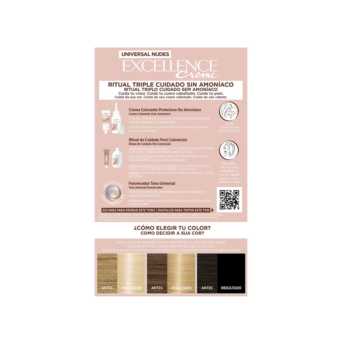 Permanent Dye L'Oreal Make Up Excellence Light Blonde Nº 10u-Lightest Blonde (5 enheder) produktemballage