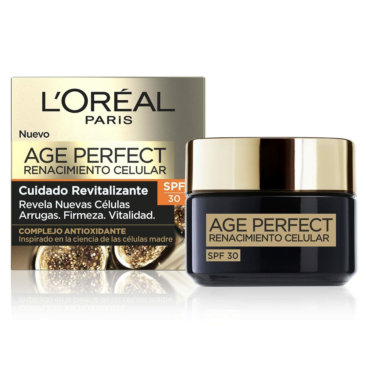 Ansigtscreme L'Oreal Make Up Age Perfect Cell Renewal Spf 30 50 ml til kvinder hudpleje emballage