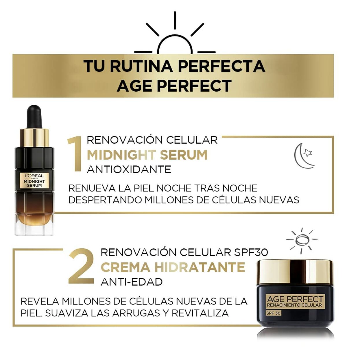 Ansigtscreme L'Oreal Make Up Age Perfect Cell Renewal Spf 30 50 ml til kvinder hudpleje emballage