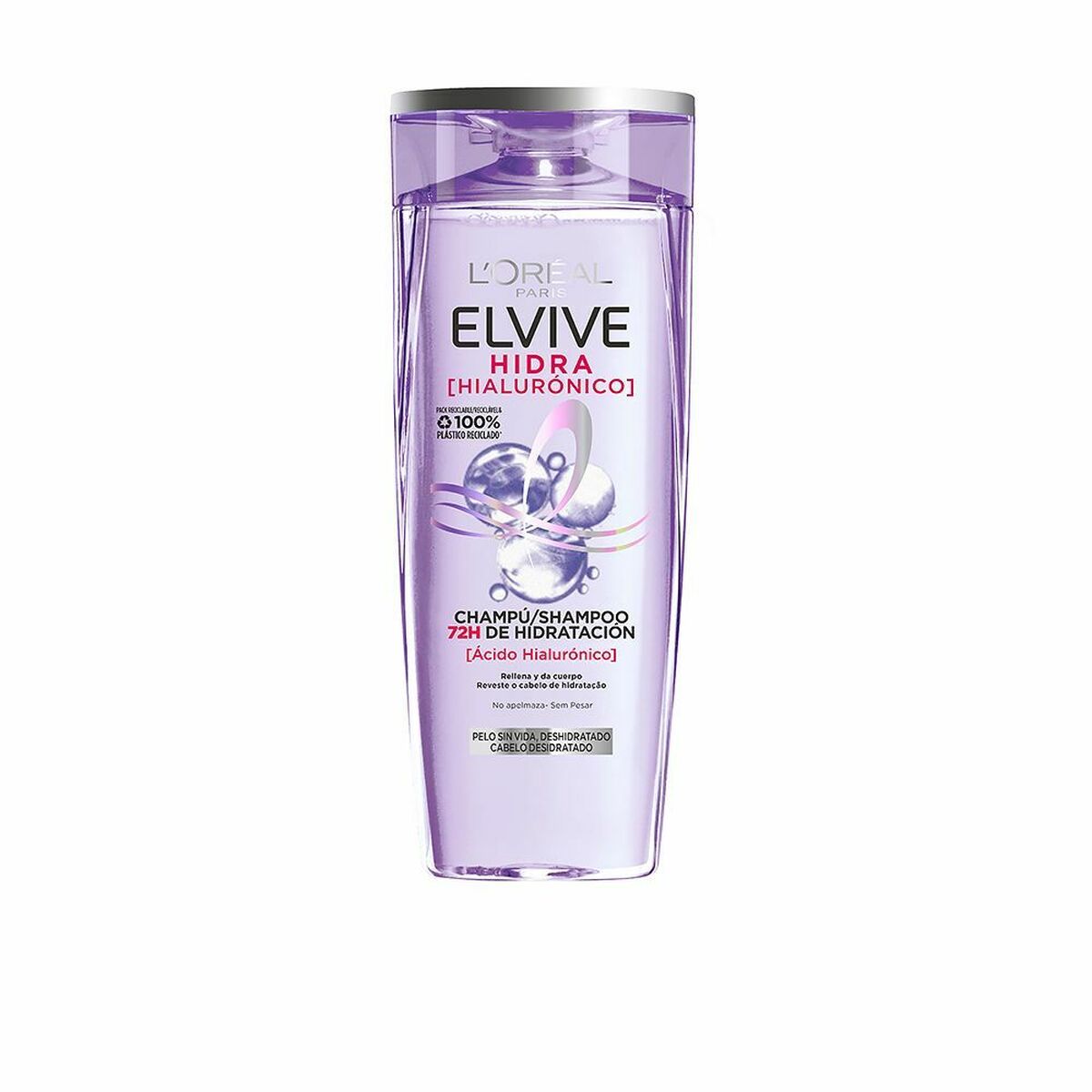 Fugtgivende shampoo L'Oreal Make Up Elvive Hidra Hialurónico 370 ml Hyaluronsyre til kvinder shampooflaske