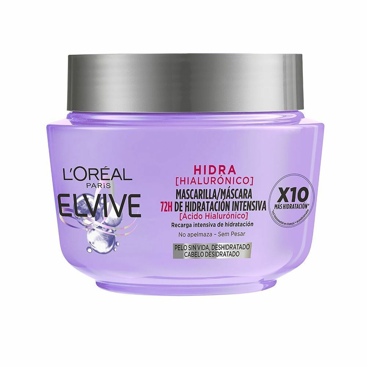 Hårmaske L'Oreal Make Up Elvive Hidra Hialurónico 300 ml Hyaluronsyre til kvinder hårmaske emballage