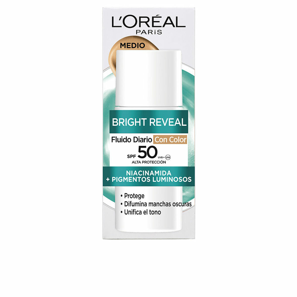Ansigtscreme L'Oreal Make Up BRIGHT REVEAL NIACINAMIDA Spf 50 ml hudplejeemballage