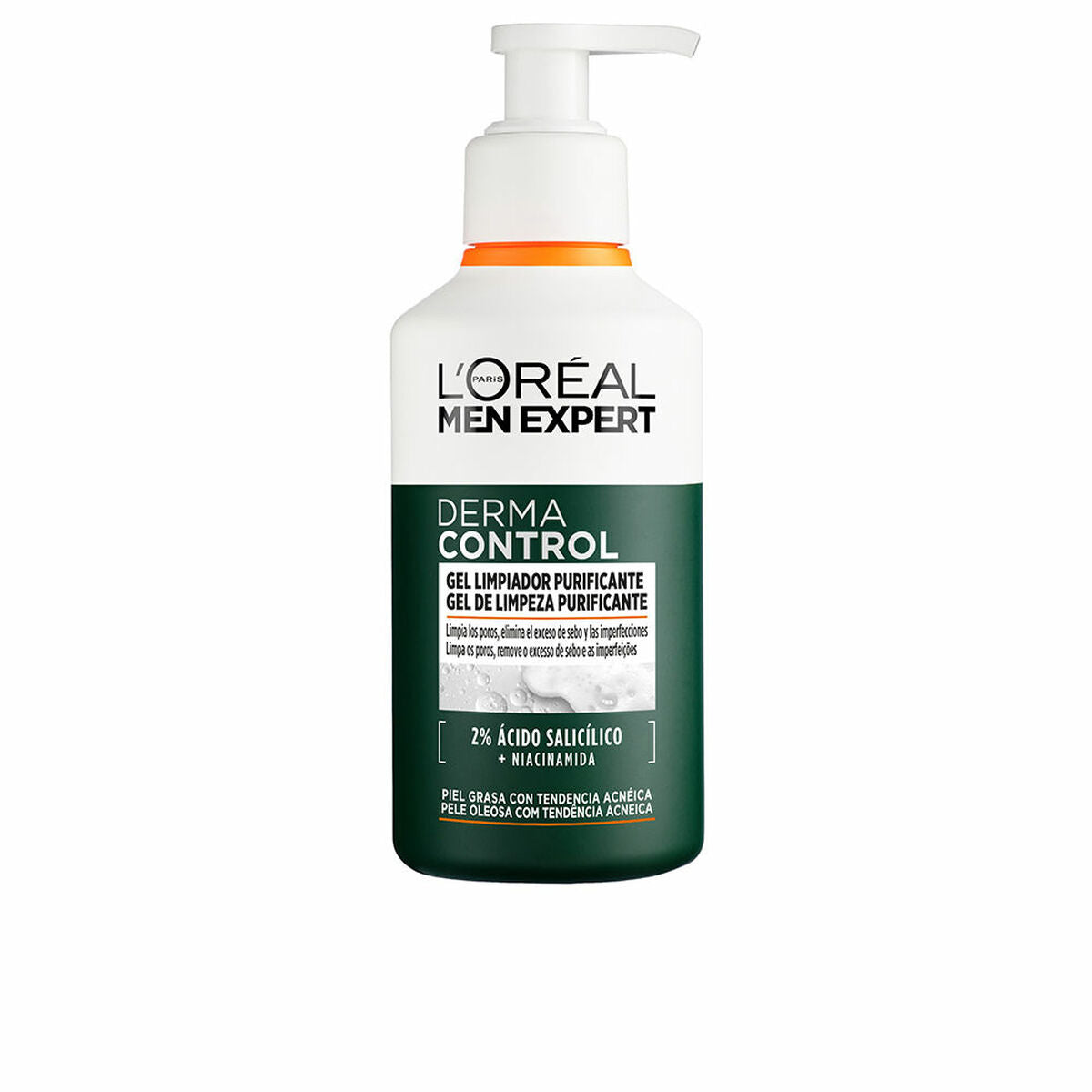 Renseskum L'Oreal Make Up MEN EXPERT DERMA CONTROL 260 ml til mænd produktemballage