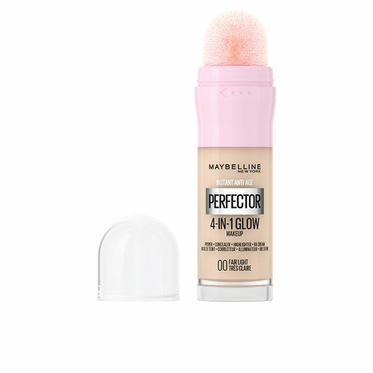 Flydende Make Up Base Maybelline Instant Anti-Age Perfector Glow Nº 00 Fair light 20 ml produktemballage