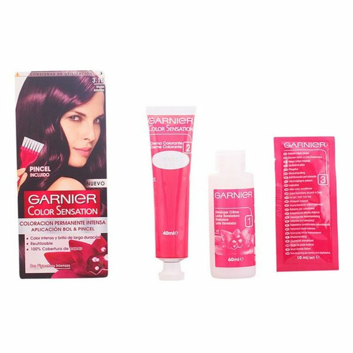 Permanent Dye Colour Sensation Garnier produktemballage