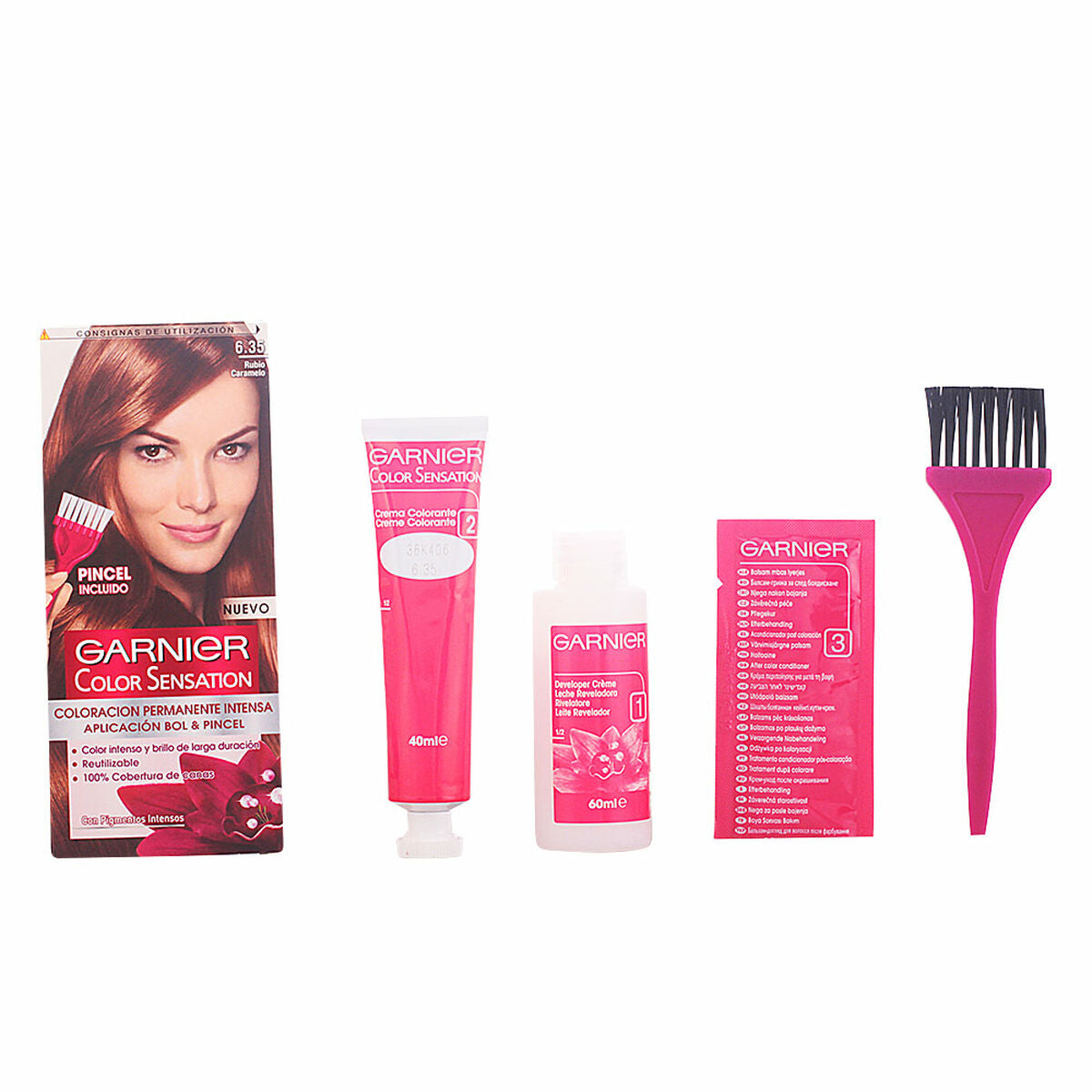 Permanent Dye Colour Sensation Garnier produktemballage