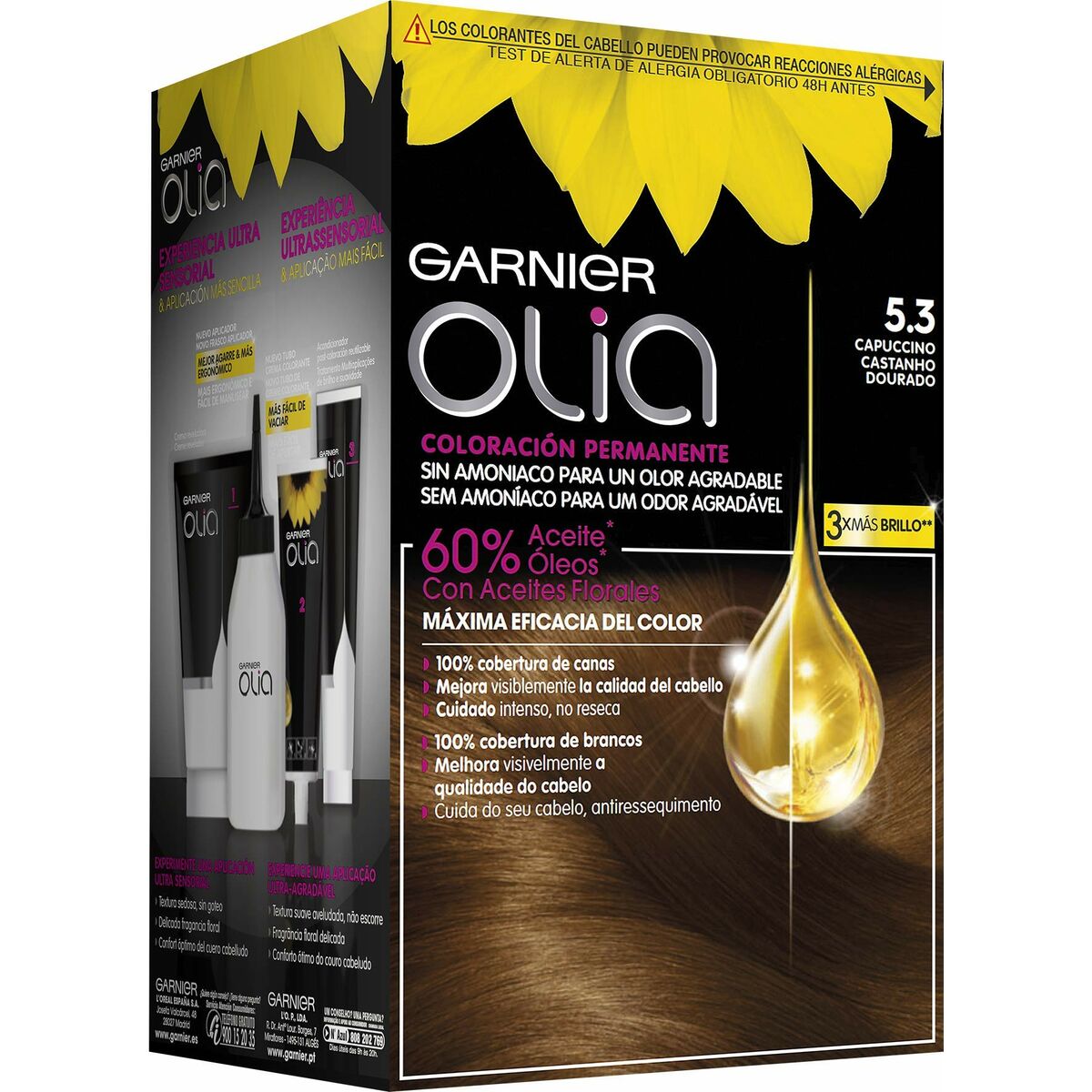 Permanent Dye Garnier 1118- 5,3 - Capuccino (1 enhed) produktemballage
