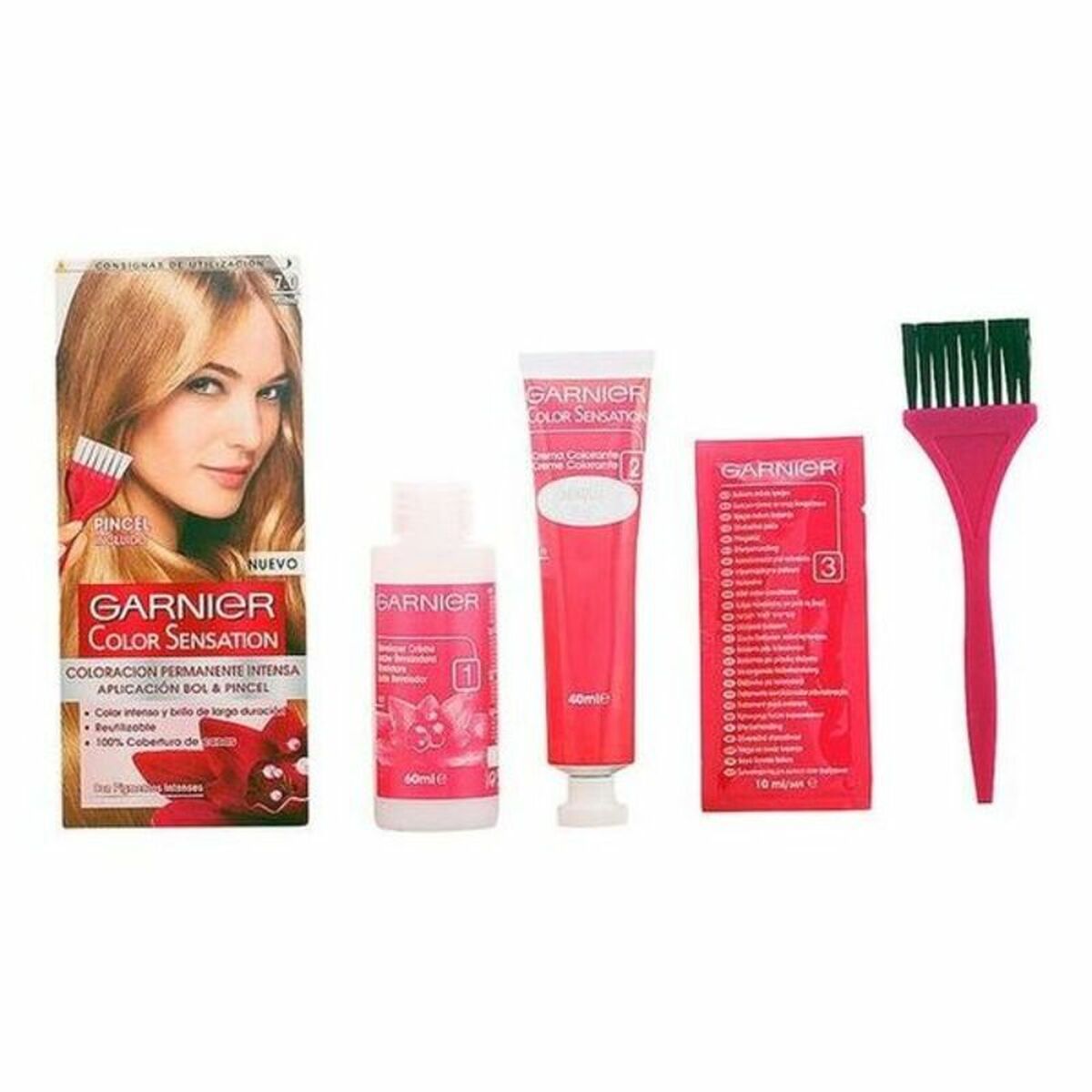 Permanent Dye Garnier Color Sensation Nº 7.0-rubio Nº 7.0 Rubio 110 g produktemballage