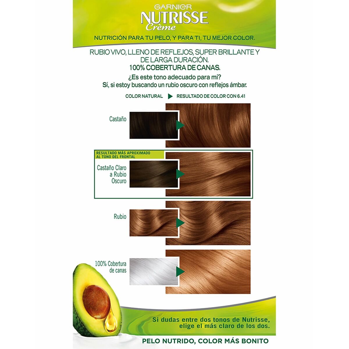Permanent Color Creme Garnier Nutrisse Nº 6,41-Sweet Amber (3 enheder) hudplejeemballage