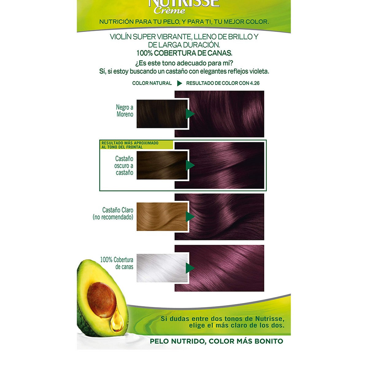 Permanent farvestof Garnier Nutrisse Nº 4,26 Nº 4,26-Cassis 1 U (3 enheder) produktemballage