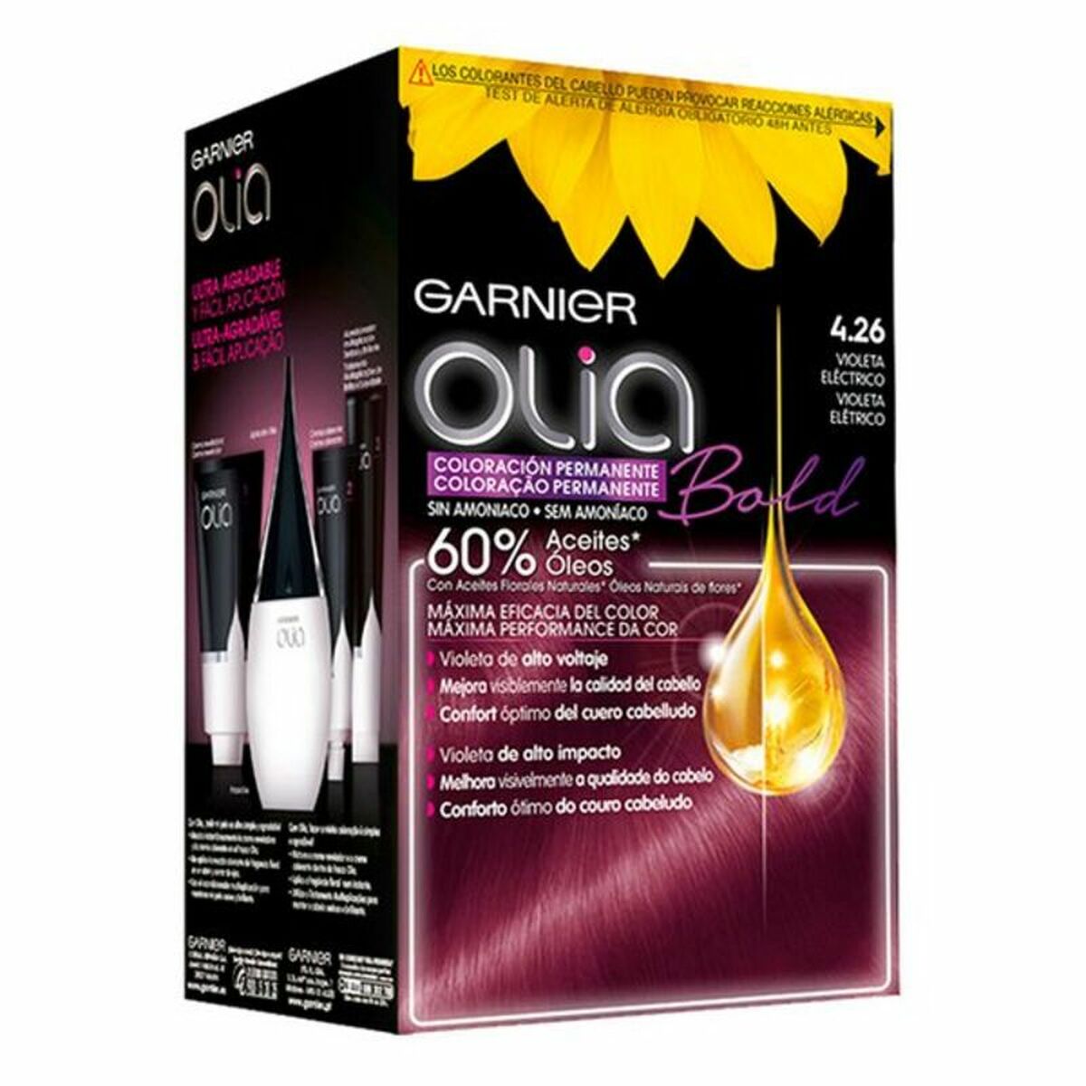 Farve uden ammoniak Olia Garnier produktemballage