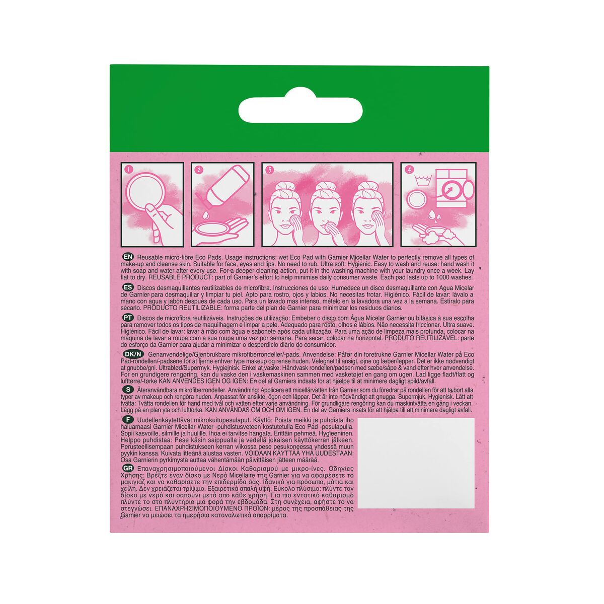 Make-up Remover Pads Garnier Skinactive Vaskbar produktemballage