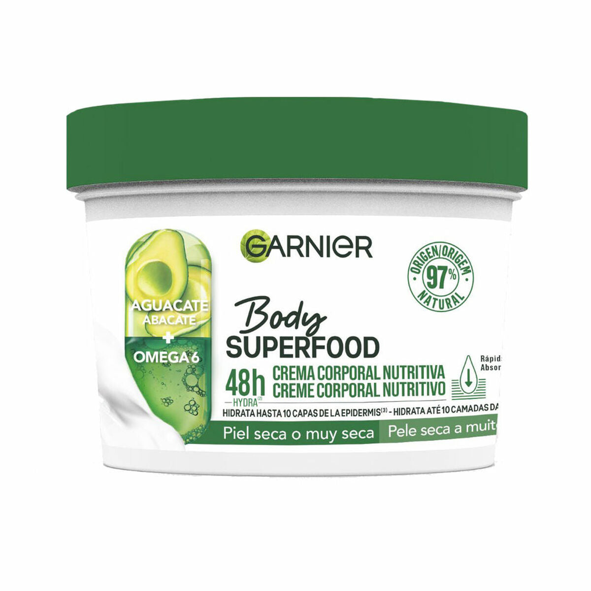 Nourishing Cream Garnier Body Superfood 380 ml til kvinder hudpleje emballage