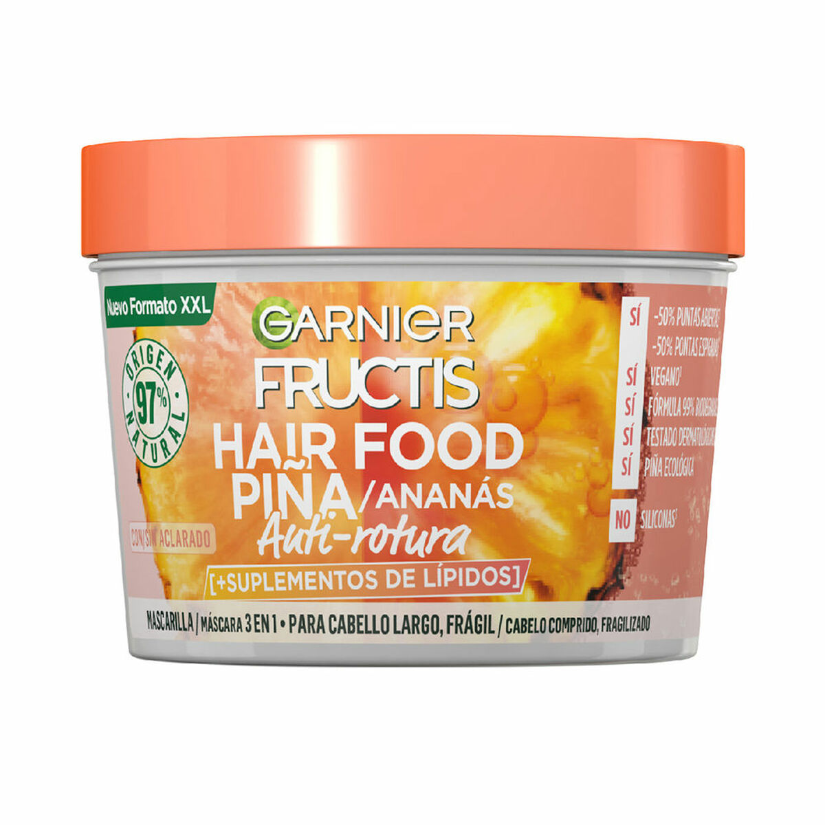 Anti-hårtab Cream Garnier Fructis Hair Food 350ml Anti-Breakage Ananas til kvinder hudpleje emballage
