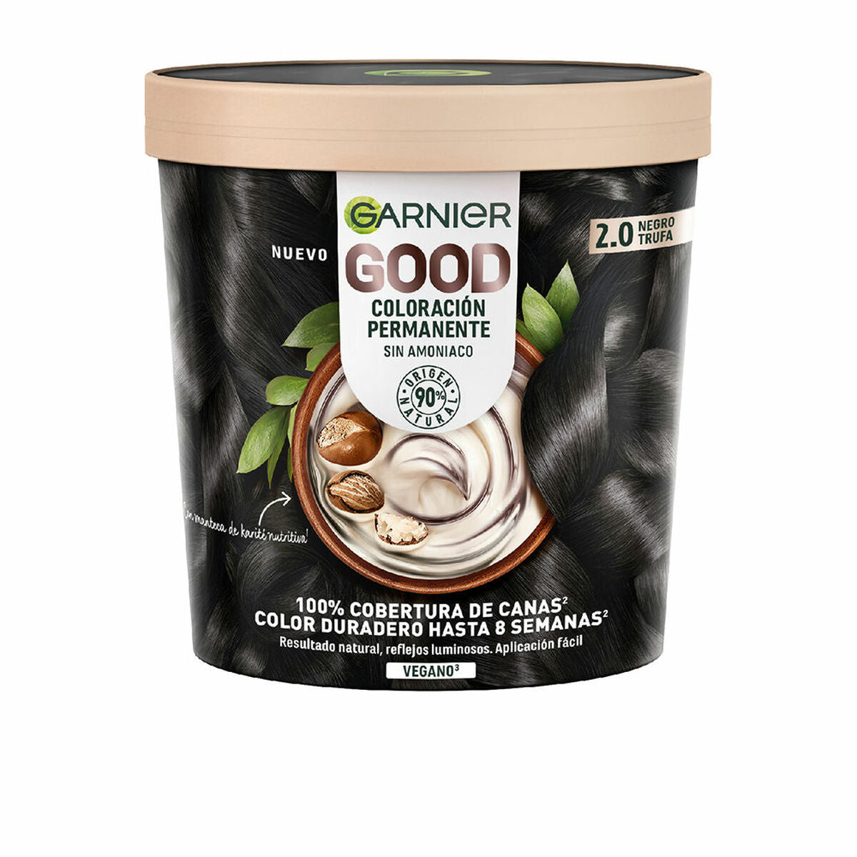 Permanent Dye Garnier Good Black Nº 2.0 217 ml (1 enhed) til kvinder produktemballage
