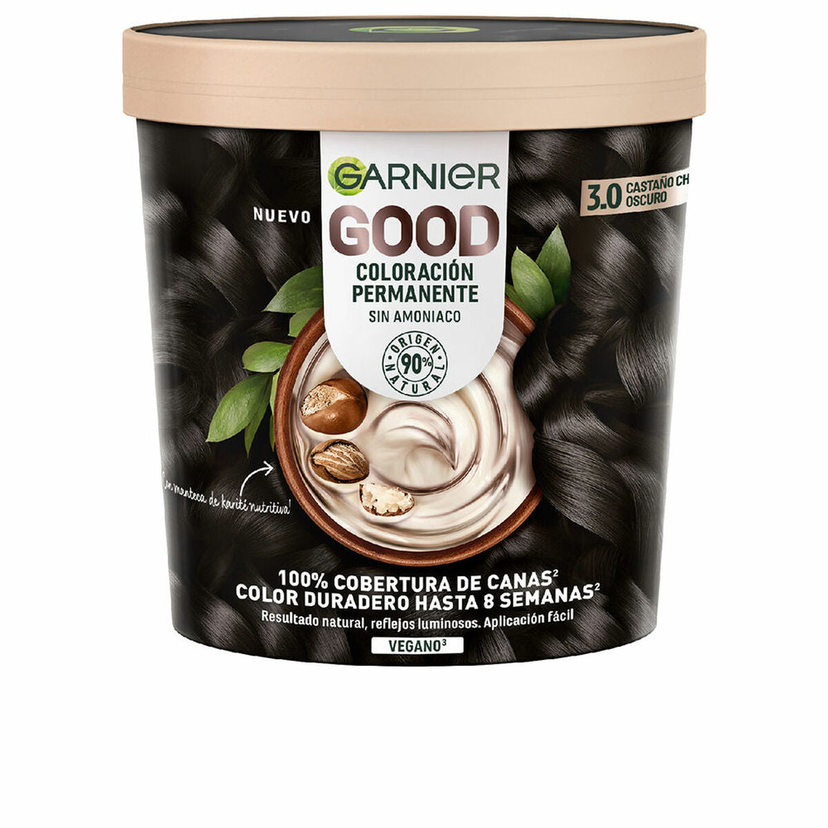 Permanent Dye Garnier God Mørkebrun Nº 3,0 Nº 3,0 Castano Oscuro 217 ml (1 enhed) til kvinder produktemballage