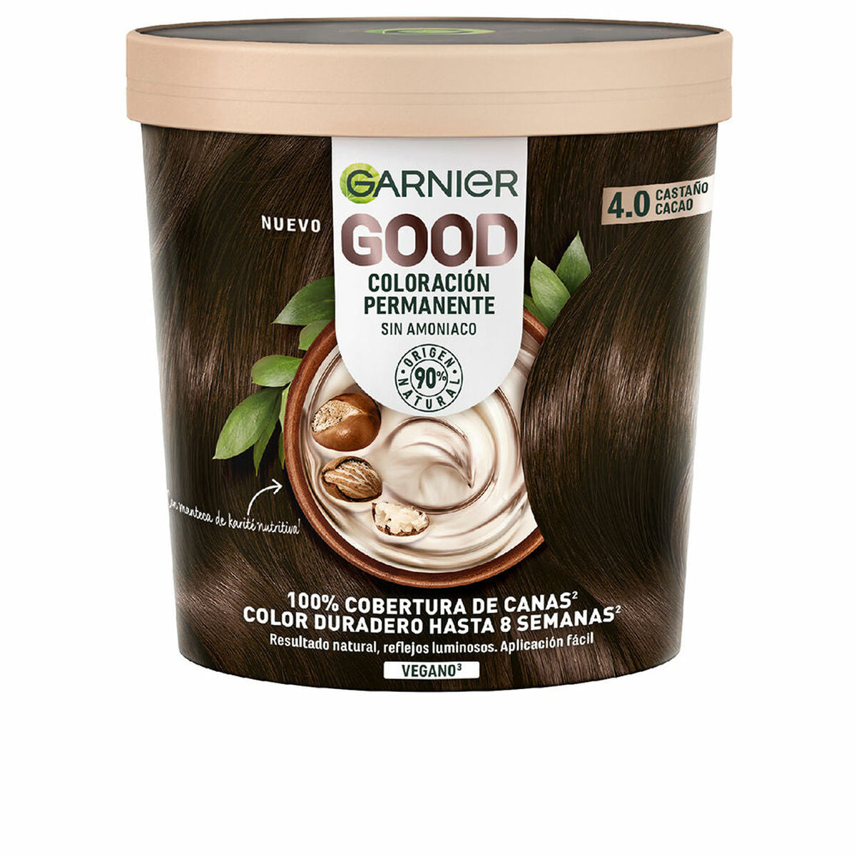 Permanent Dye Garnier God Kakao Brun Nº 4,0 Nº 4,0 Castano Cacao 217 ml (1 enhed) til kvinder produktemballage