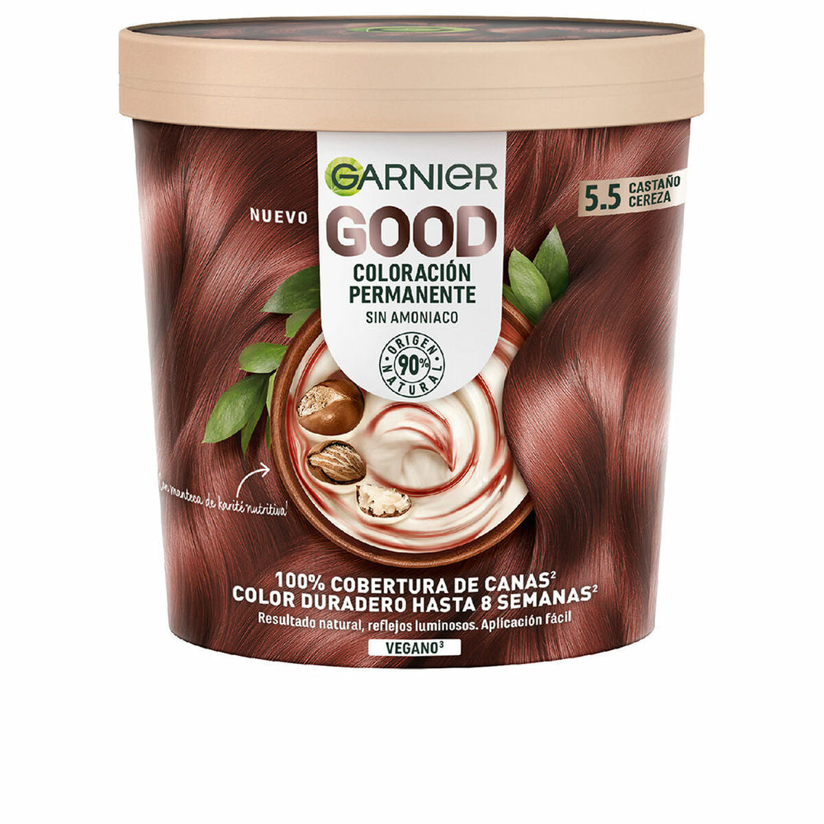 Permanent Dye Garnier Good Cherry Brown Nº 5,5 Nº 5,5 Castano Cereza 217 ml (1 enhed) til kvinder produktemballage