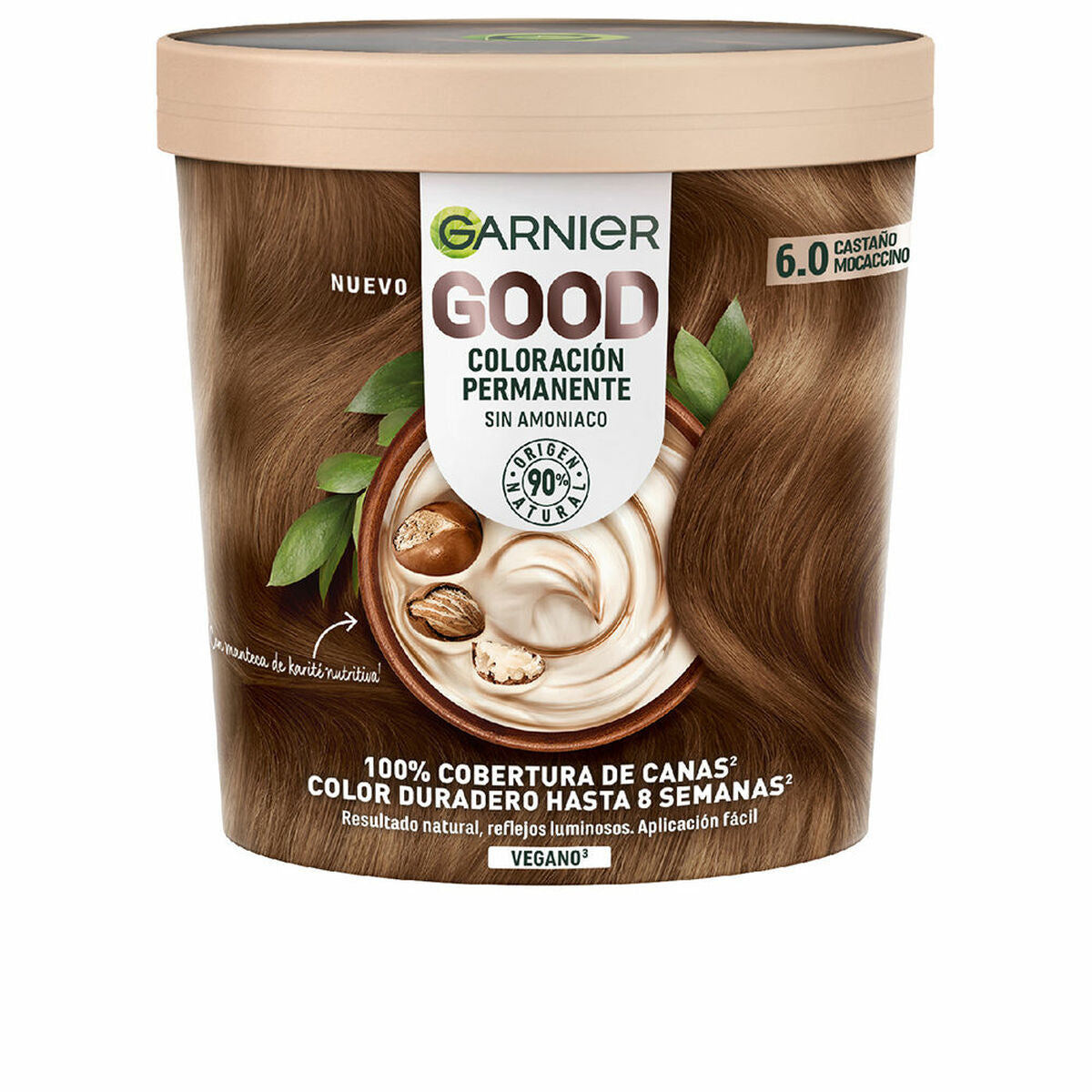 Permanent Dye Garnier Good Mocaccino Brown Nº 6,0 Nº 6,0 Castano Mocaccino 217 ml (1 enhed) til kvinder produktemballage