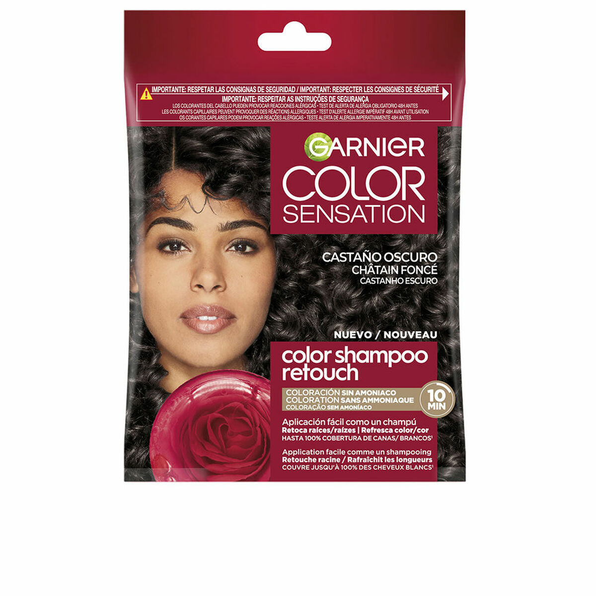 Shampoo Dye Garnier FARVE SENSATION Mørkebrun Nº 3,0 Nº 3,0-Mørkebrun Semi-permanent (1 enhed) til kvinder shampooflaske