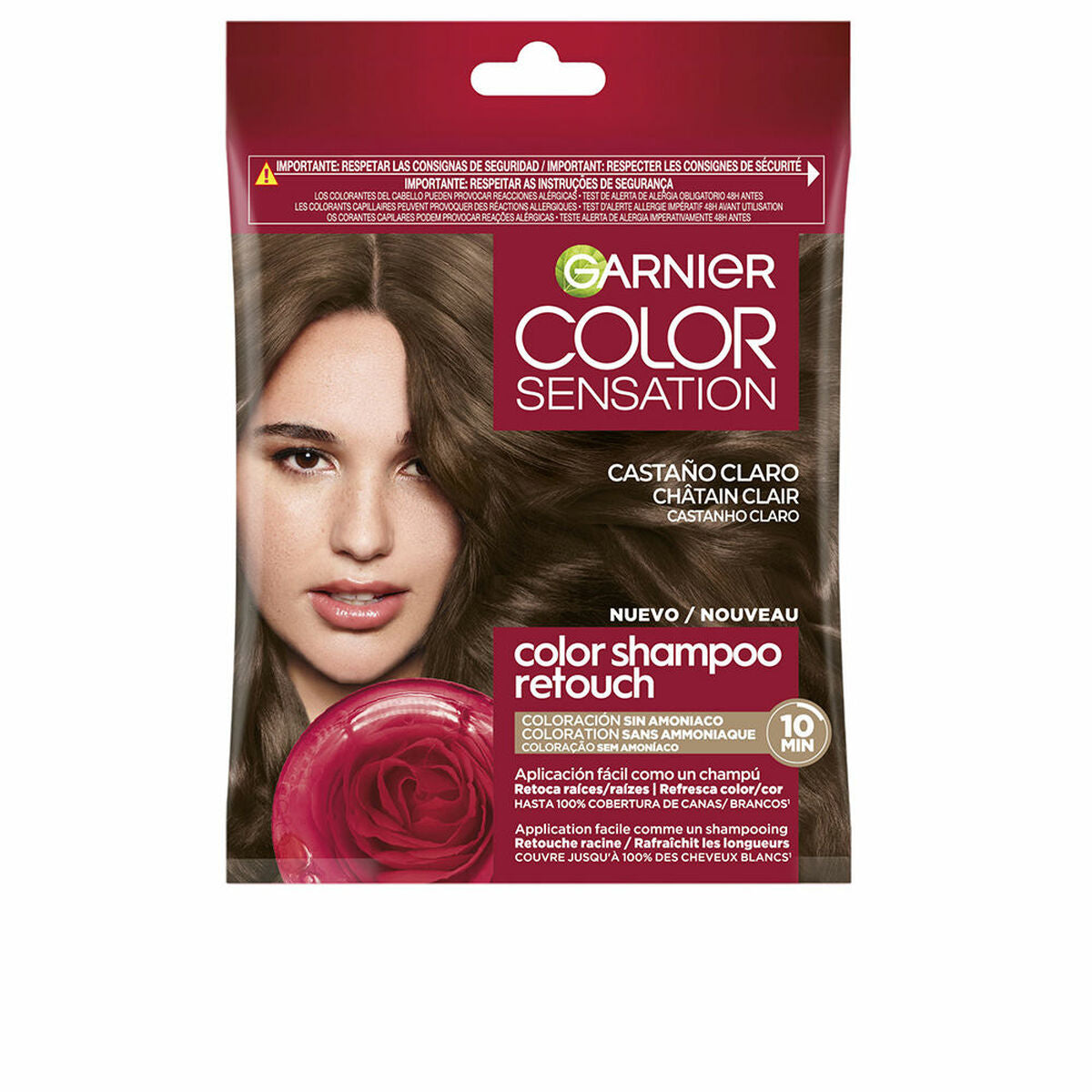 Shampoofarve Garnier FARVE SENSATION Lysebrun Nº 5.0 Nº 5.0-Lysebrun Semi-permanent (1 enhed) til kvinder shampooflaske