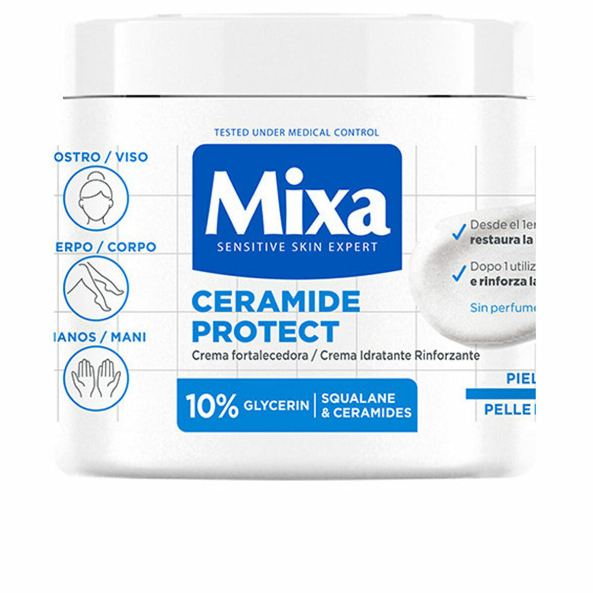 Body Cream Mixa CERAMIDE PROTECT 400 ml Dermo-beskyttende hudplejeemballage