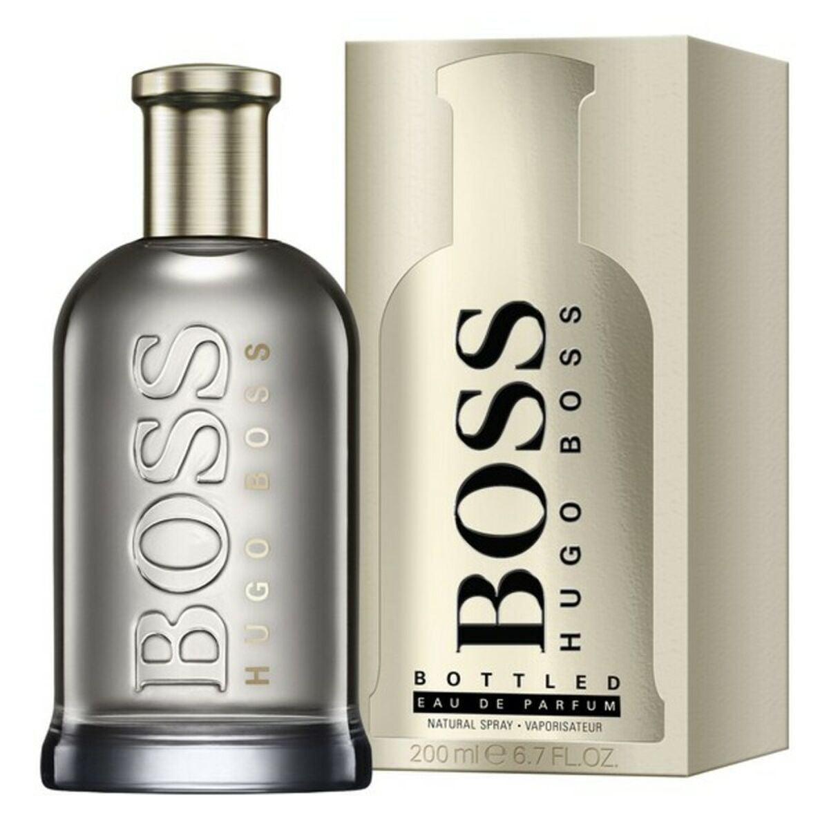 Herreparfume Hugo Boss 200 ml til mænd produktemballage