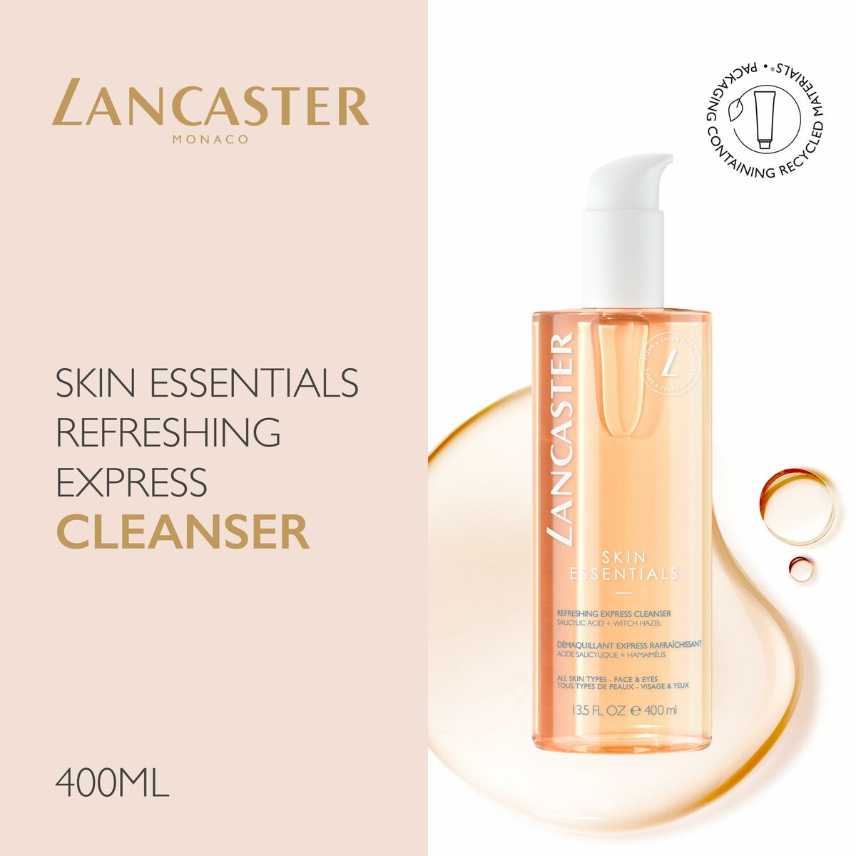 Facial Cleanser Lancaster Cleansers 400 ml til kvinder hudpleje emballage