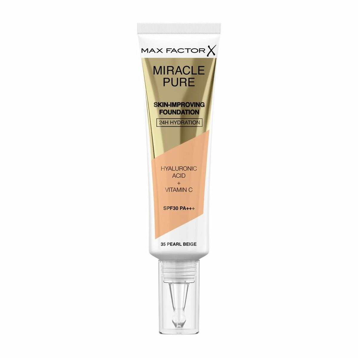 Flydende Make Up Base Max Factor Miracle Pure 35-perle beige SPF 30 (30 ml) produktemballage