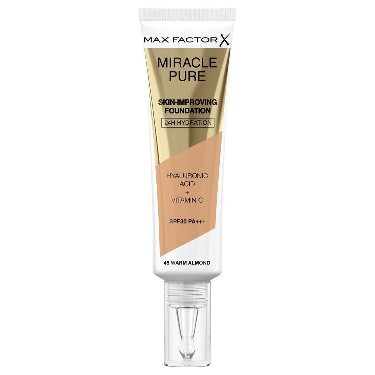 Creme Make-up Base Max Factor Miracle Pure Nº 45 Varm mandel Nº 45-Warm Almond Spf 30 ml produktemballage