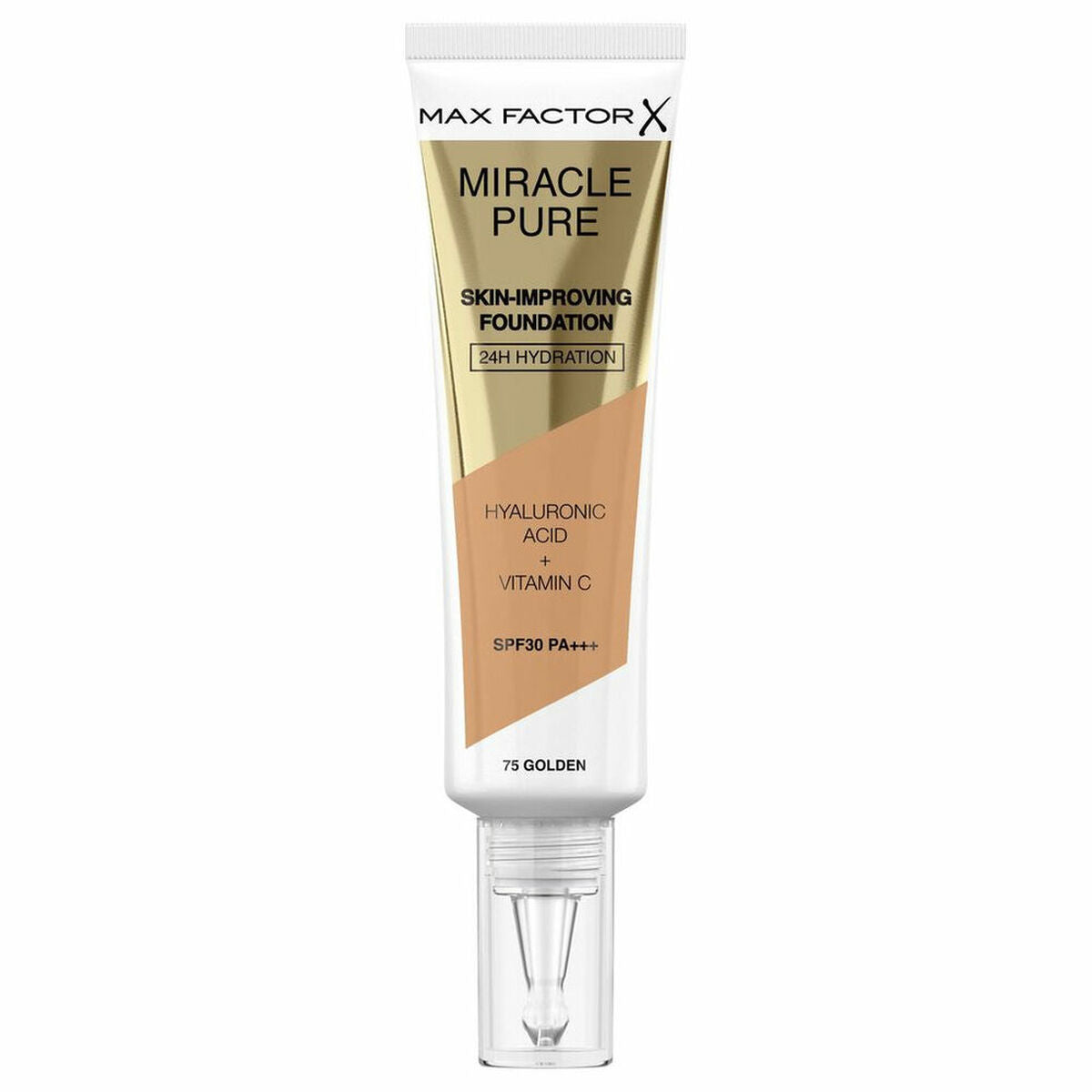 Flydende Make Up Base Max Factor Miracle Pure Nº 75 Golden Spf 30 ml produktemballage