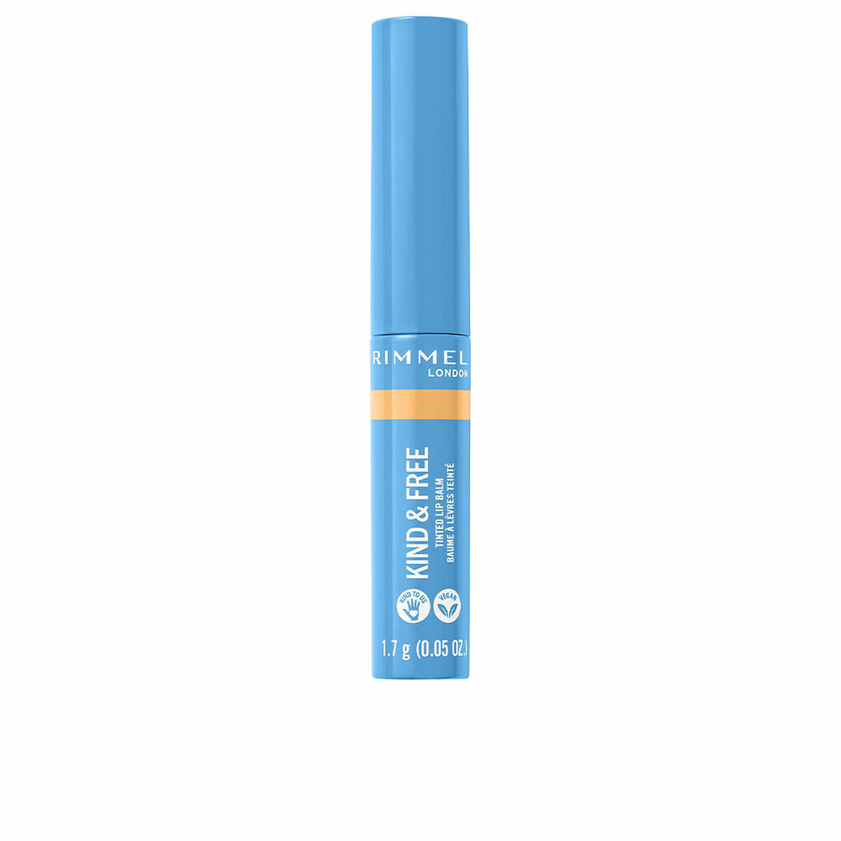 Farvet læbepomade Rimmel London Kind Free Nº 001-air storm 1,7 g 1,7 g til kvinder hudpleje emballage