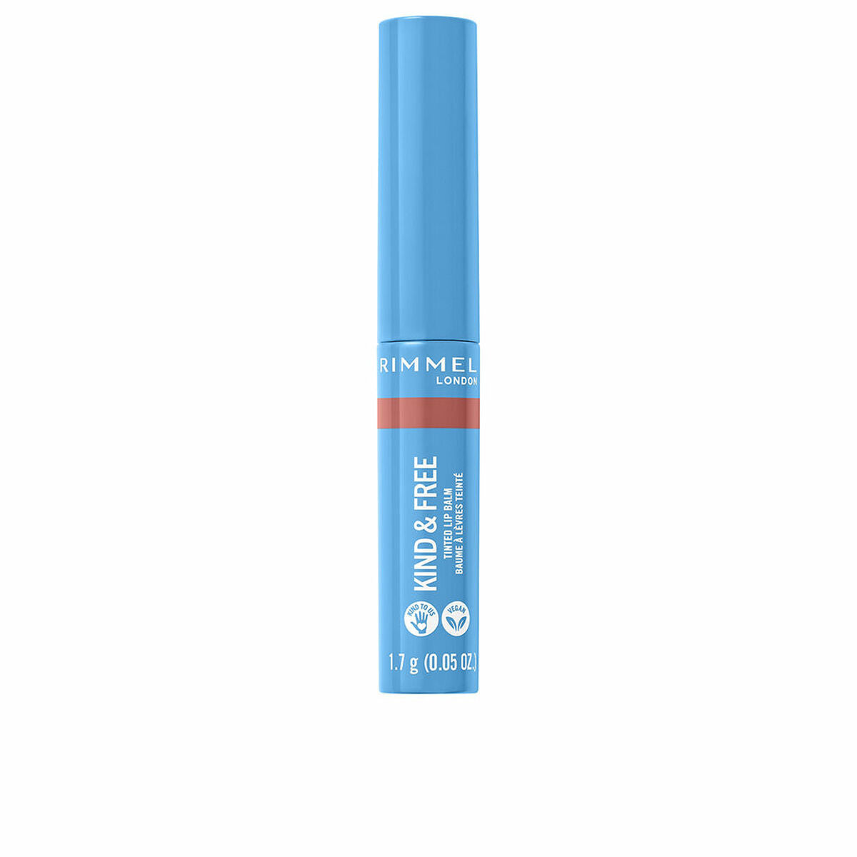 Farvet læbepomade Rimmel London Kind Free Nº 002-abrikos skønhed 1,7 g 1,7 g til kvinder hudpleje emballage