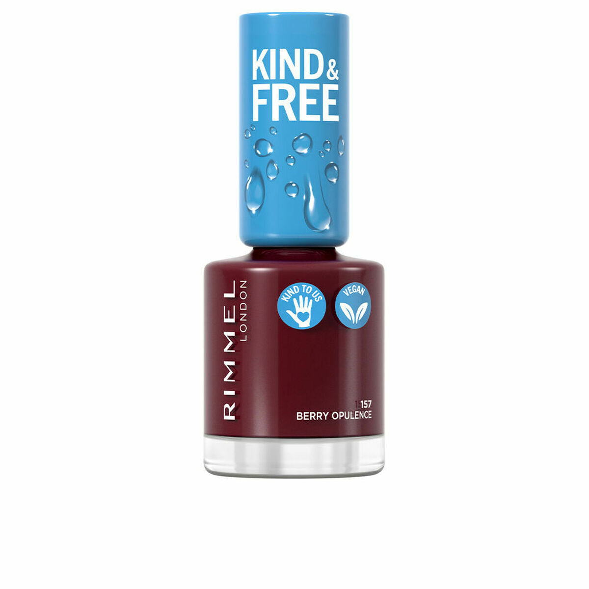 neglelak Rimmel London Kind & Free 157-bær overdådighed (8 ml) produktemballage