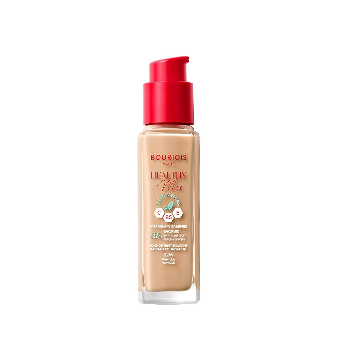 Creme Make-up Base Bourjois Healthy Mix 52-vanilje Nº 52-Vanilla 30 ml produktemballage