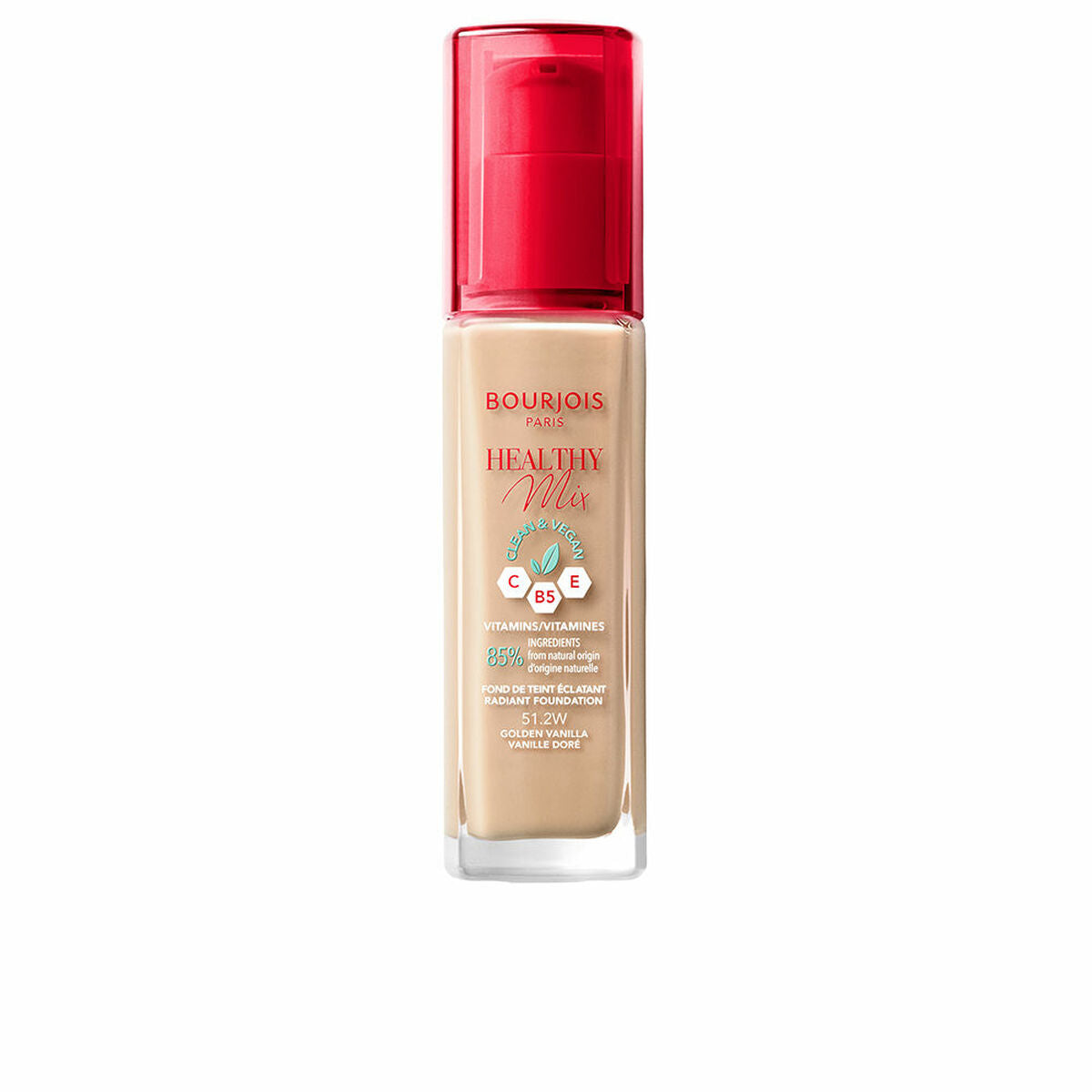 Flydende Make Up Base Bourjois Healthy Mix Nº 51.2W Gylden vanilje Nº 51.2w-Golden Vanilla Nº 51.2w-Golden Vanilla 30ml 30 ml