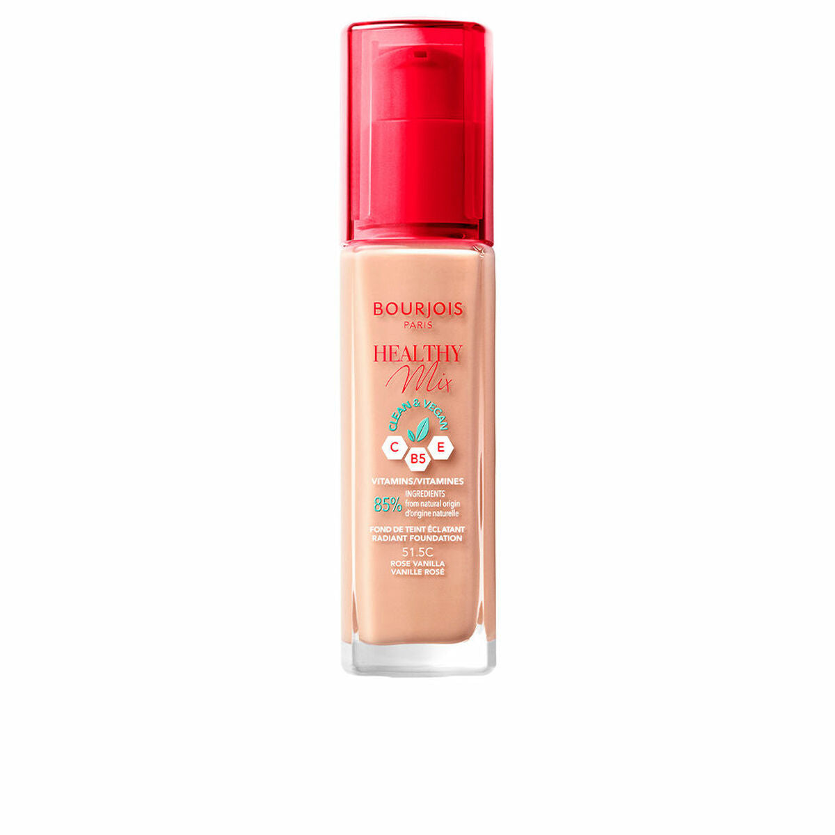 Flydende Make Up Base Bourjois Healthy Mix Nº 515 Nº 515-Rose Vanilla 30 ml produktemballage