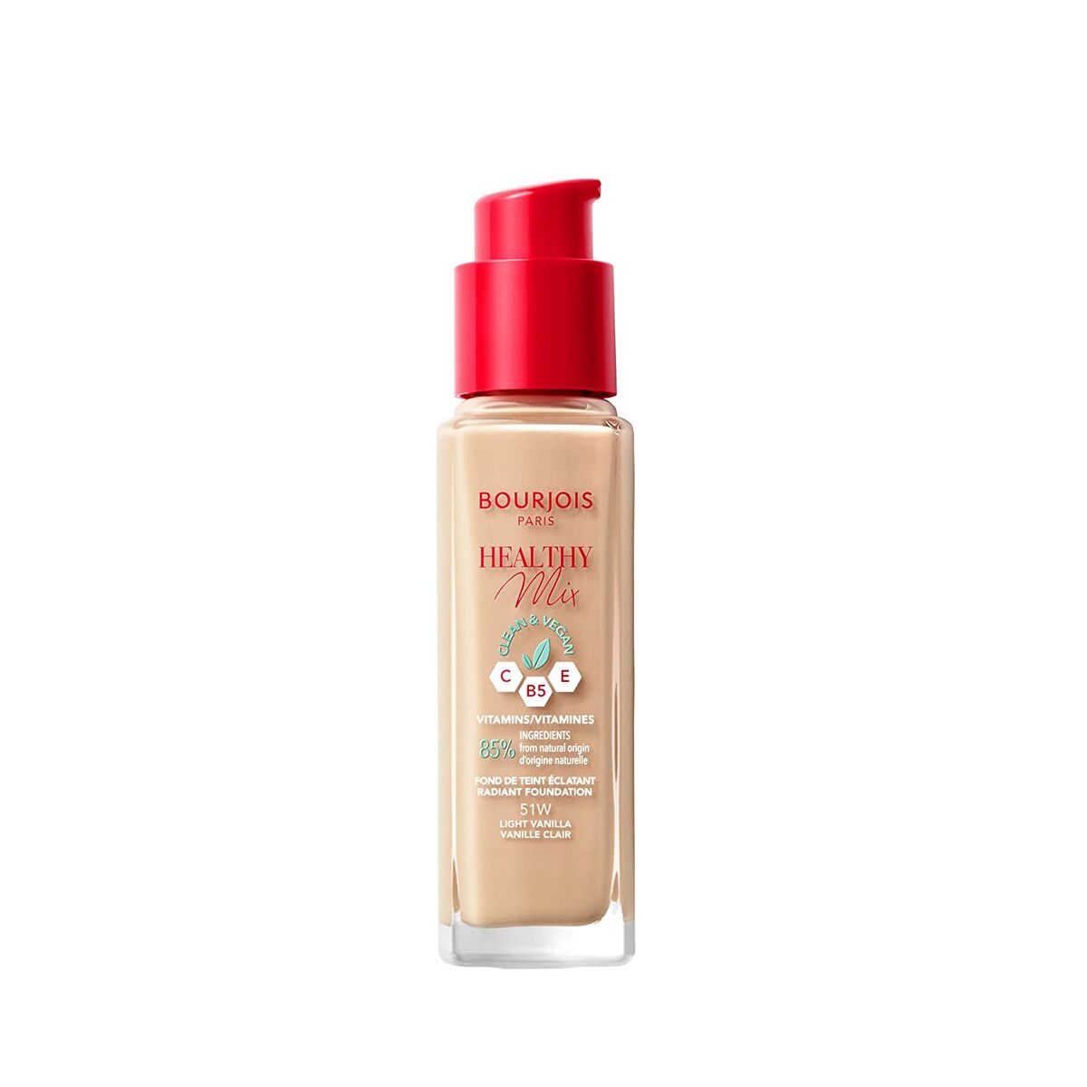 Creme Make-up Base Bourjois Healthy Mix 51-light vanilje Nº 51-light vanilje 30 ml produktemballage