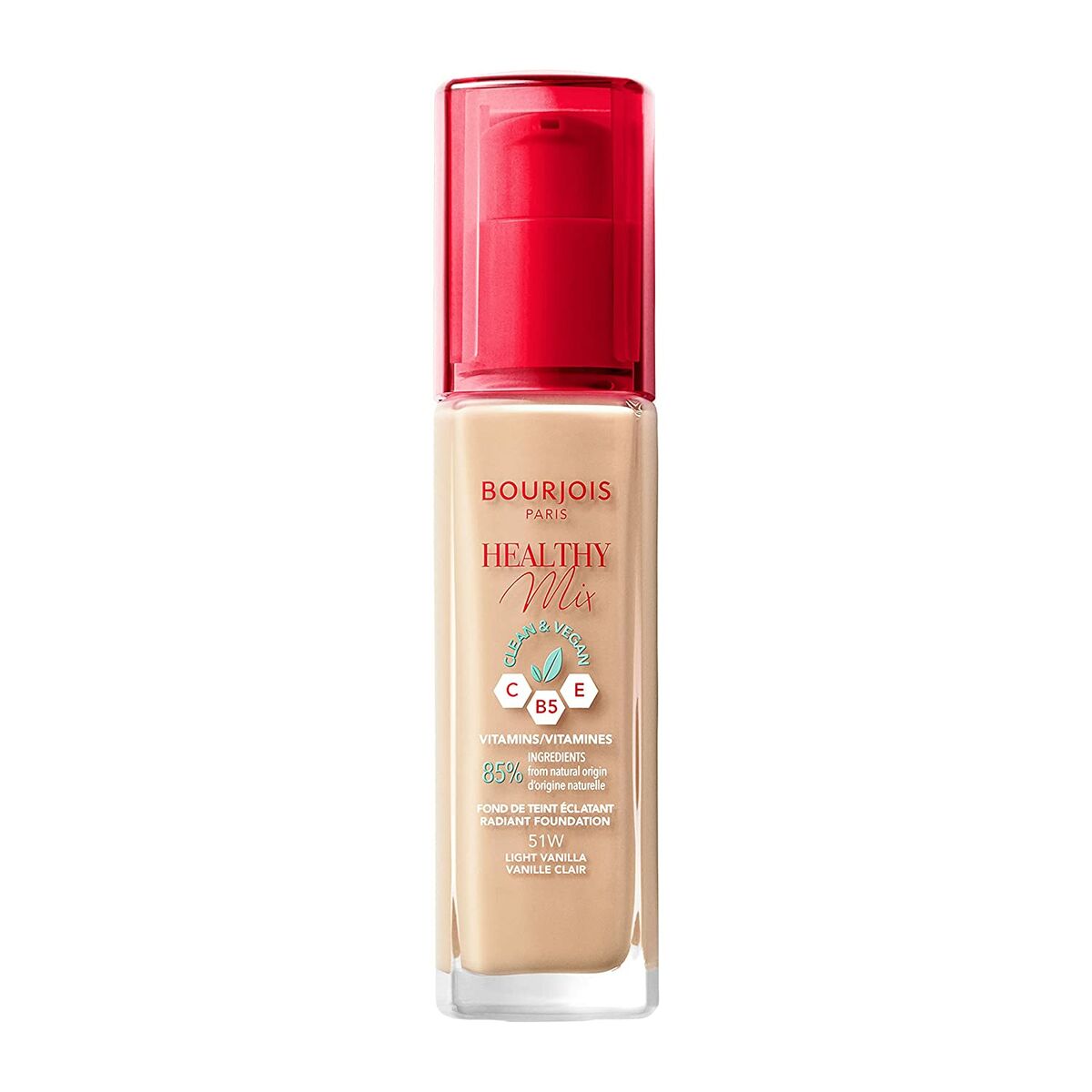 Creme Make-up Base Bourjois Healthy Mix 51-light vanilje Nº 51-light vanilje 30 ml produktemballage