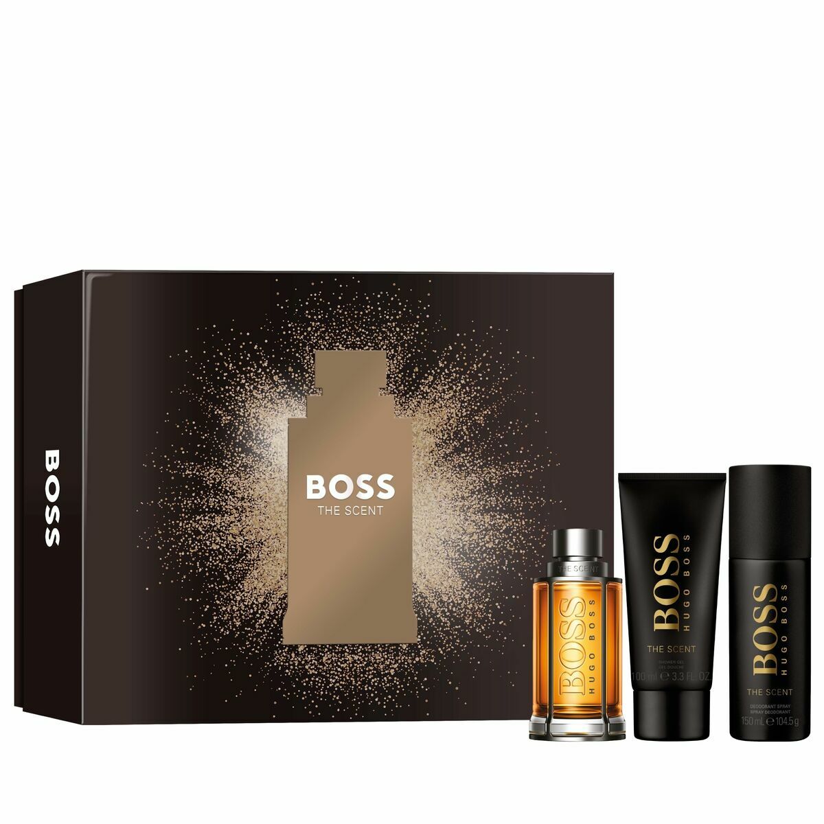 Herreparfumesæt Hugo Boss 3 stykkers produktemballage