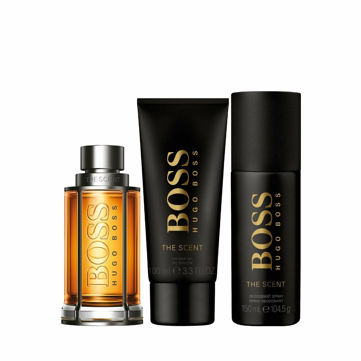 Herreparfumesæt Hugo Boss 3 stykkers produktemballage