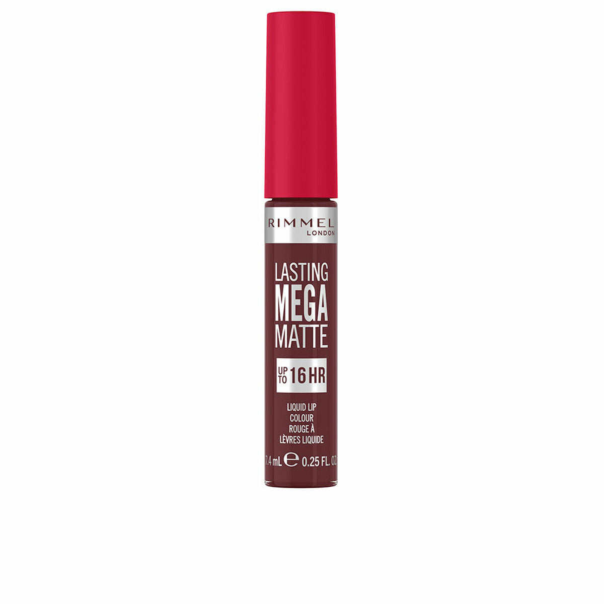 Læbestift Rimmel London Lasting Mega Matte Nº 810 Plum this show Nº 810-Plum This Show 7,4 ml Flydende 7,4 ml makeup-emballage
