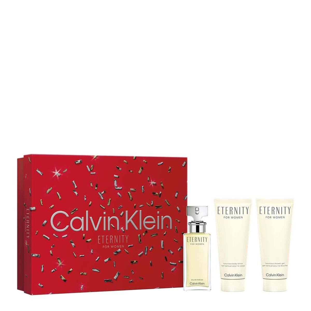 Dameparfumesæt Calvin Klein Eternity til kvinder 3 stykkers produktemballage