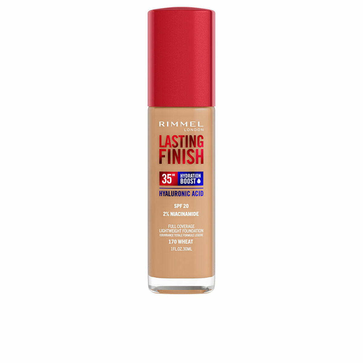 Creme Make-up Base Rimmel London Lasting Finish Nº 170 Wheat Nº 170-Wheat Spf 20 30 ml produktemballage