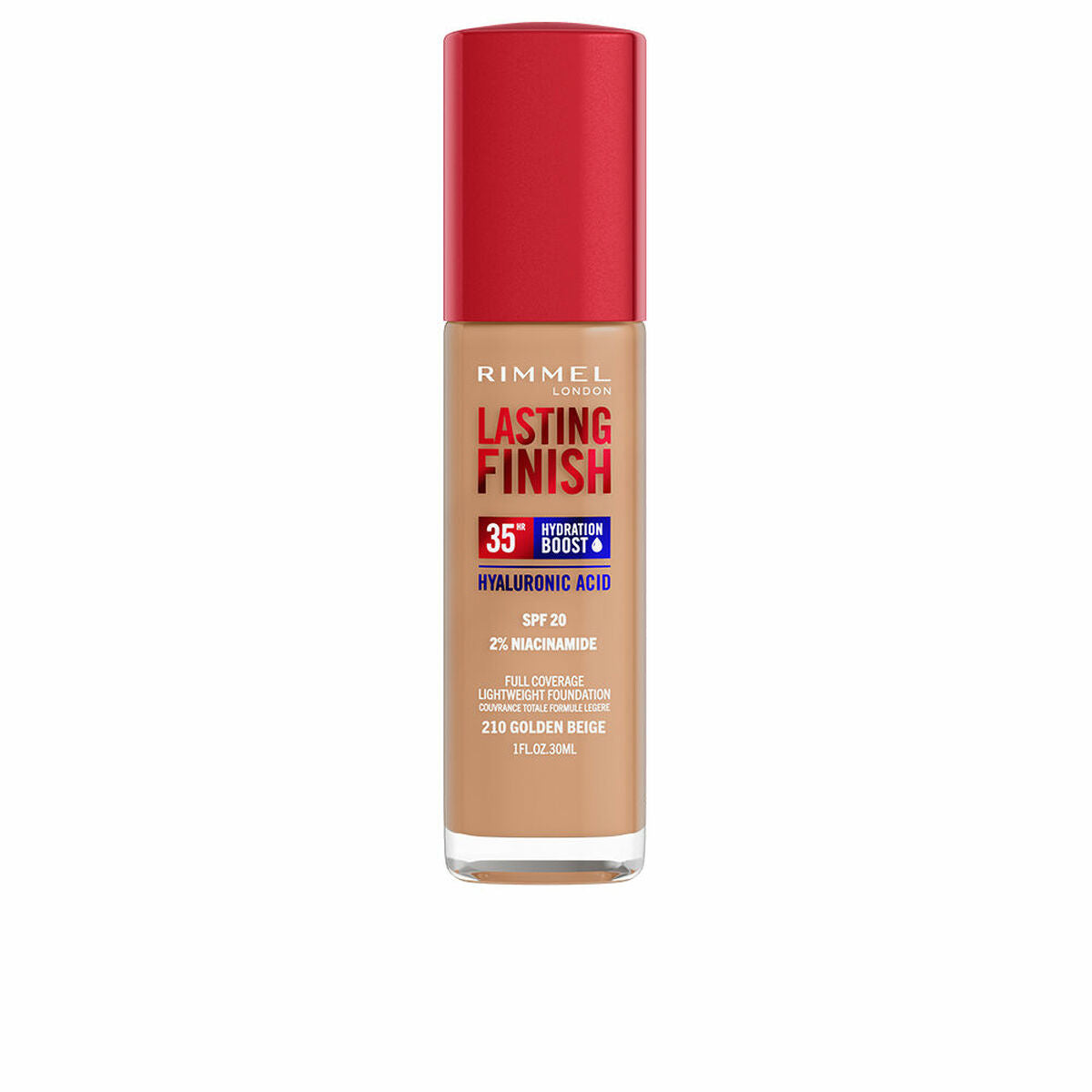Crème Make-up Base Rimmel London Lasting Finish Nº 210 Golden Beige Nº 210-Golden Beige Spf 20 30 ml produktemballage